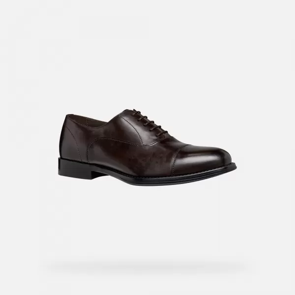  Férfi ruha cipő GEOX BARBERIGO G014409 SÖTÉTBARNA 
