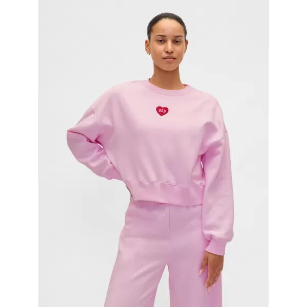  Női pulóver GAP CREW CROP SWEATSHIRT 852831-02 KANKALIN RÓZSASZÍN 