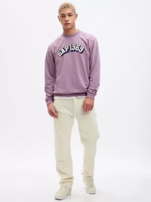 Férfi pulóver GAP LOGO CREWNECK SWEATSHIRT 829103-00 AMETISZT