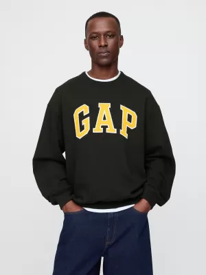 Férfi pulóver GAP LOGO CREW SWEATSHIRT 616625-02 IGAZ FEKETE