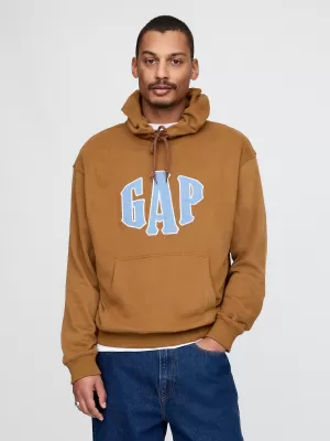 Férfi pulóver GAP LOGO PULLOVER HOODIE 744728-03 FÉNYES BARNA
