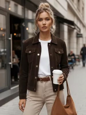 Női kabát DSTREET TY5583 BARNA