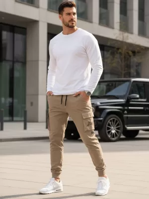 Férfi nadrág DSTREET UX4163 BÉZS