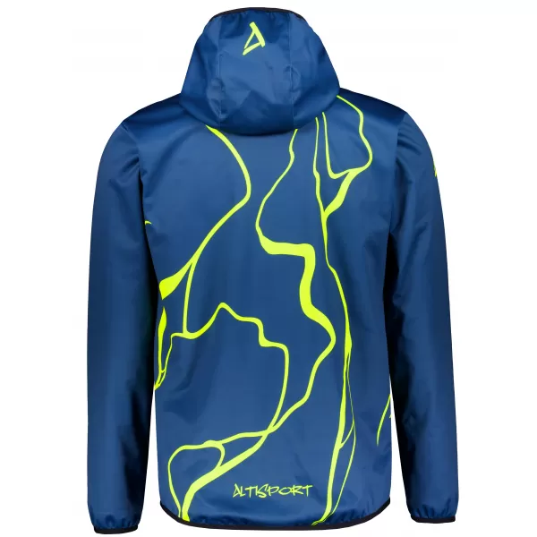  Férfi prémium softshell kabát ALTISPORT VOJ/ALM073JACK01 SÖTÉTKÉK/NEONSÁRGA 