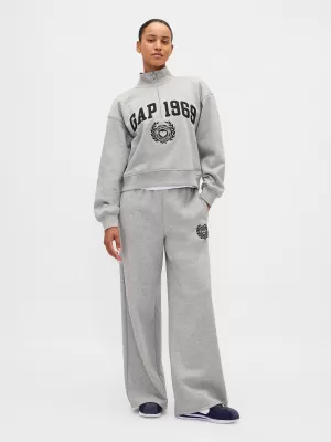 Női pulóver GAP LOGO HALF ZIP 852841-04 HANGA SZÜRKE