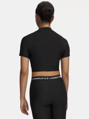 Női póló HEATGEAR CROP MOCK SS 6010006-008 BLACK Under Armour