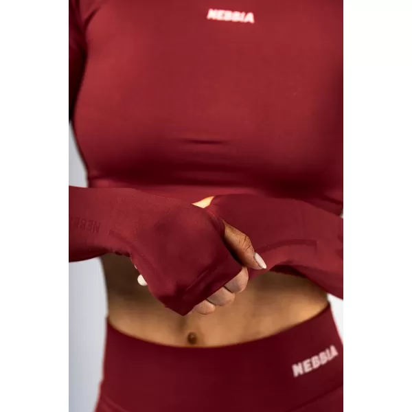  Varrat nélküli crop top hosszú ujjú POWER 892 RED Nebbia 