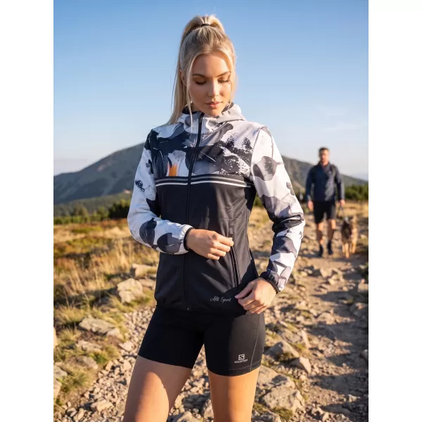  Női prémium softshell kabát ALTISPORT VOJ/ALW117JACK01 FEKETE/NARANCS 