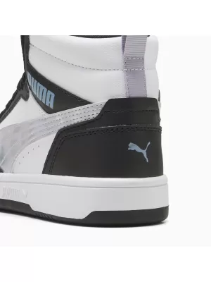 Női cipők PUMA REBOUNDV6MIDSPACEBELLEJR 402768-02 PUMA FEKETE/LILA CRUSH/FEHÉR