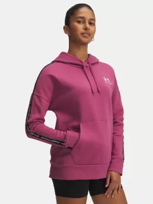 Női pulóver UNDER ARMOUR ICON FLEECE TAPED HDY 6003708-659 PIROS