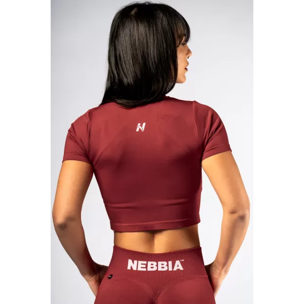  Varrat nélküli crop top rövid ujjú POWER 891 RED Nebbia 