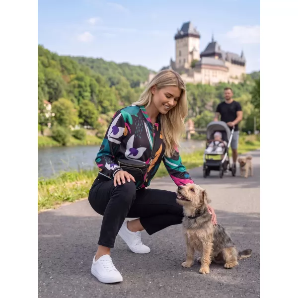  Női kabát ALTISPORT HADARIT FEKETE MINTÁS 