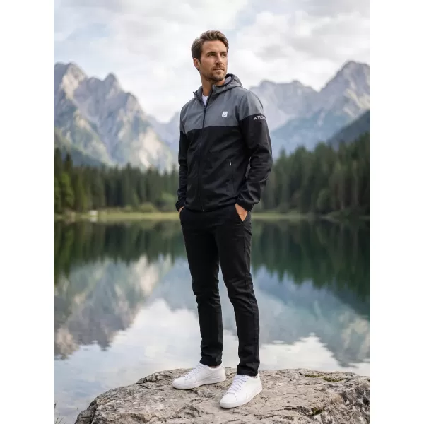  Férfi prémium softshell kabát ALTISPORT VOJ/ALM051JACK01 SZÜRKÉSFEKETE 