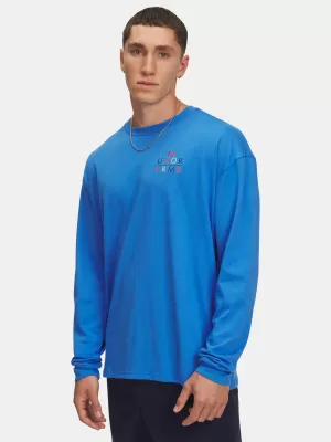 Férfi póló UNDER ARMOUR UA HWT MODERN SPORT OS LS 6004885-402 KÉK