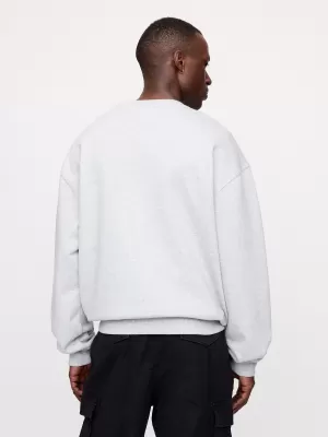 Férfi pulóver GAP LOGO CREW SWEATSHIRT 616625-00 VILÁGOSSZÜRKE HANGA