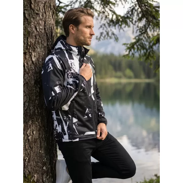  Férfi prémium softshell kabát ALTISPORT VOJ/ALM079JACK01 FEKETE-FEHÉR 