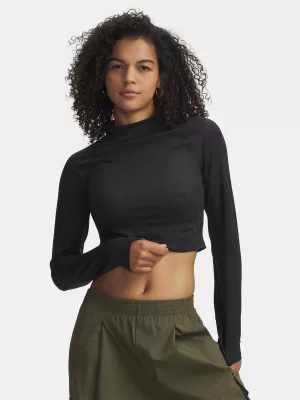 Női póló UNDER ARMOUR MERIDIAN SUEDE EFFECT LS 6007020-001 FEKETE