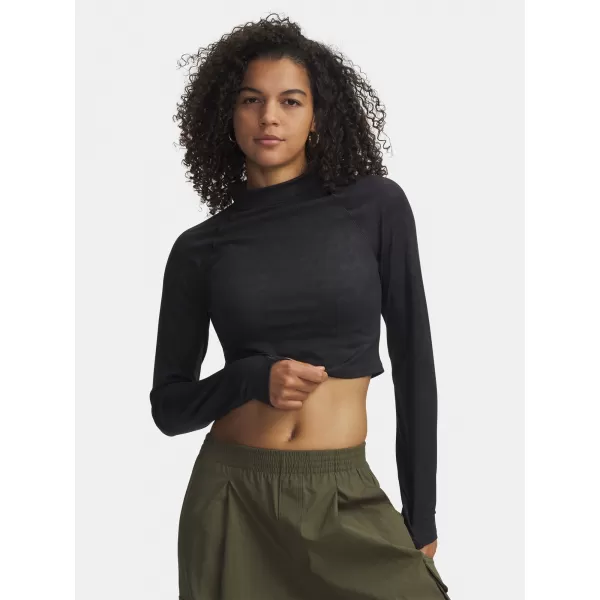  Női póló UNDER ARMOUR MERIDIAN SUEDE EFFECT LS 6007020-001 FEKETE 