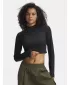 Női póló UNDER ARMOUR MERIDIAN SUEDE EFFECT LS 6007020-001 FEKETE