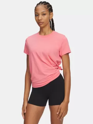 Női póló UNDER ARMOUR UA RIVAL CORE SS 1383648-601 RÓZSASZÍN