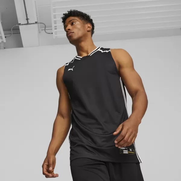  Férfi funkcionális póló PUMA HOOPS TEAM GAME JERSEY 676628-01 PUMA FEKETE 
