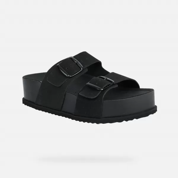  Női papucs GEOX SANDYBETT HIGH G012956 FEKETE 