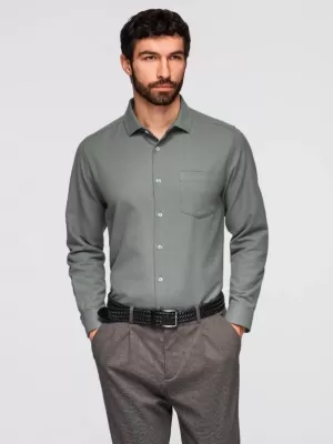 Férfi ing OMBRE K694 KHAKI