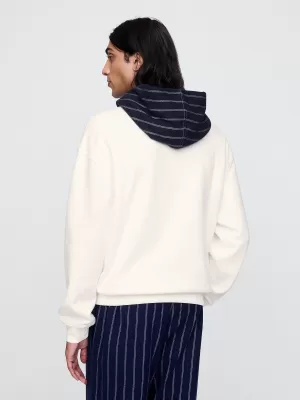 Férfi pulóver GAP LOGO HOODIE PULLOVER 645967-02 ÚJ TÖRTFEHÉR