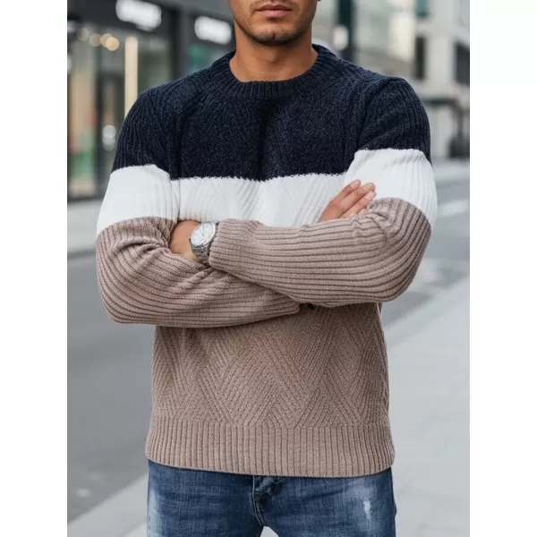  Férfi pulóver DSTREET WX2321 BÉZS/SÖTÉTKÉK 