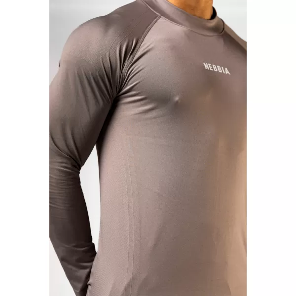  Varrat nélküli hosszú ujjú póló POWER 901 LIGHT BROWN ASH Nebbia 