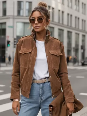 Női kabát DSTREET TY5644 BARNA