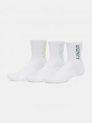 Zokni UNDER ARMOUR UA 3-MAKER 3PK MID-CREW 1373084-106 FEHÉR