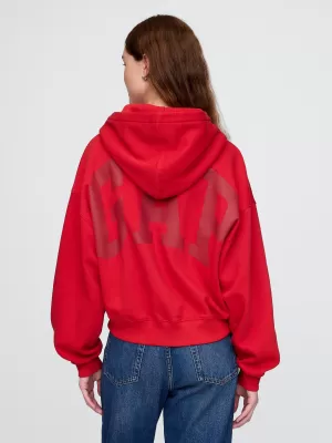 Női pulóver GAP CROPPED LOGO PULLOVER HOODIE 841725-12 PARADICSOMSZÓSZ