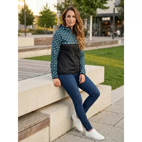  Női prémium softshell kabát ALTISPORT VOJ/ALW048JACK01 FEKETE ÉS KÉK 
