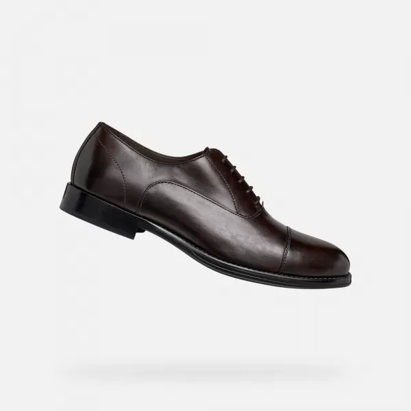  Férfi ruha cipő GEOX BARBERIGO G014409 SÖTÉTBARNA 