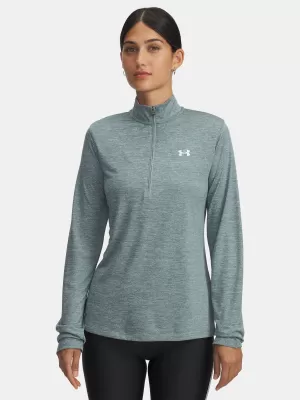Női póló UNDER ARMOUR TECH 1/2 ZIP- TWIST 1384225-587 KÉK