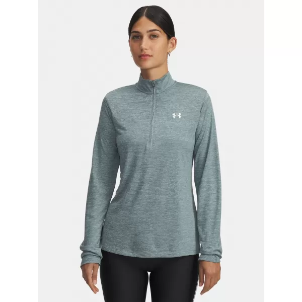  Női póló UNDER ARMOUR TECH 1/2 ZIP- TWIST 1384225-587 KÉK 