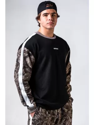 Laza szabású pulóver POWER 903 LIGHT BROWN CAMO Nebbia