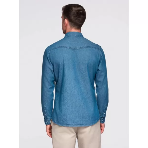  Férfi ing OMBRE OM-SHDS-0210 KÉK 