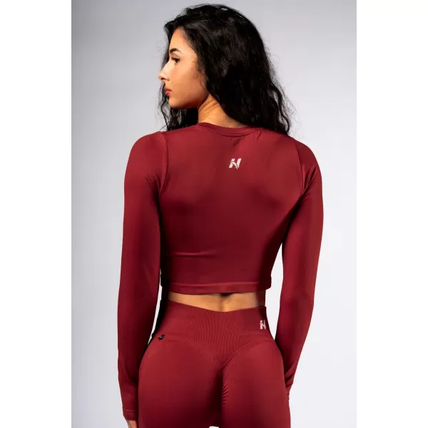  Varrat nélküli crop top hosszú ujjú POWER 892 RED Nebbia 