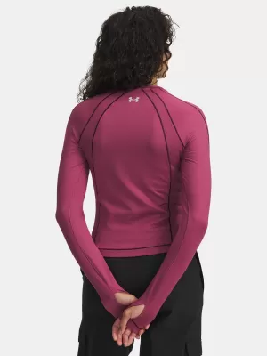 Női póló UNDER ARMOUR UA COLDGEAR TEXTURED CREW 6003999-659 PIROS