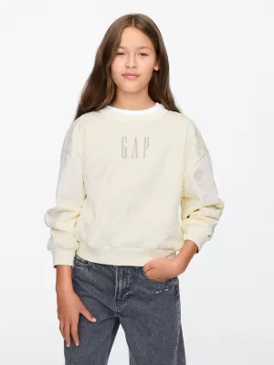 Gyermek pulóver GAP LOGO SWEATSHIRT 628718-01 ELEFÁNTCSONT FAGY