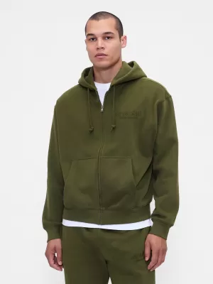Férfi pulóver GAP LOGO PULLOVER HOODIE 822076-03 KATONAI KABÁT ZÖLD
