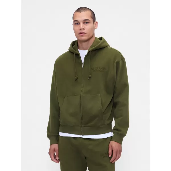  Férfi pulóver GAP LOGO PULLOVER HOODIE 822076-03 KATONAI KABÁT ZÖLD 