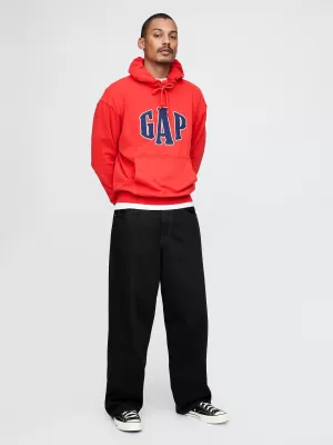 Férfi pulóver GAP LOGO PULLOVER HOODIE 744728-02 PARADICSOMSZÓSZ