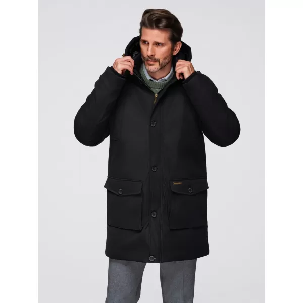  Férfi parka OMBRE OM-JAPJ-0287 FEKETE 