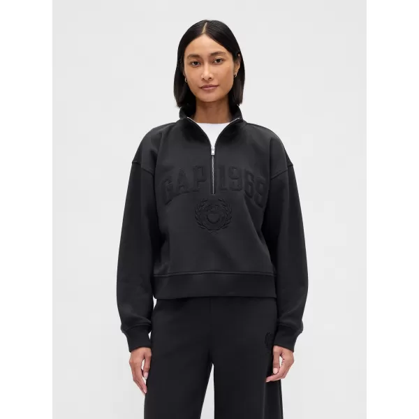  Női pulóver GAP LOGO HALF ZIP 852841-01 HOLDTALAN ÉJSZAKA 