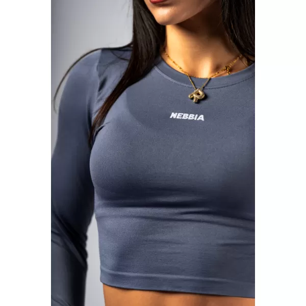  Varrat nélküli crop top hosszú ujjú POWER 892 GREY Nebbia 