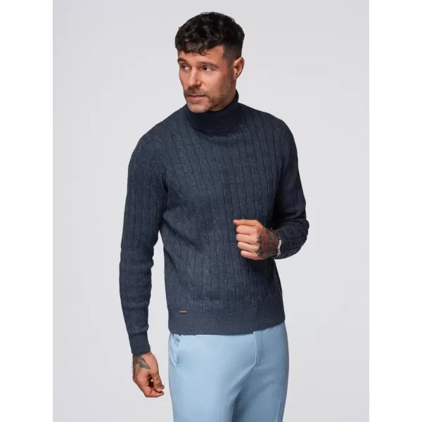  Férfi pulóver OMBRE OM-SWTN-0157 SÖTÉTKÉK 