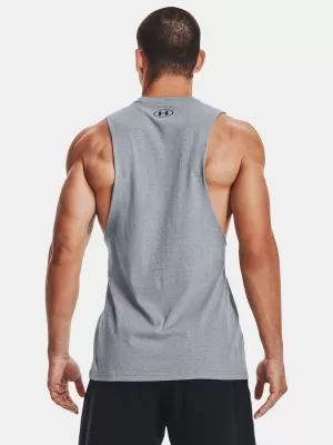 Férfi felső UNDER ARMOUR LEFT CHEST CUT OFF TANK 1329286-035 SZÜRKE